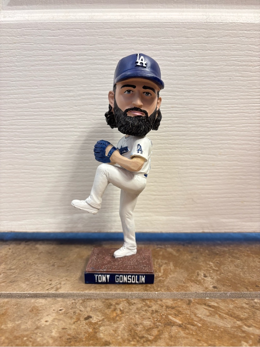 Tony Gonsolin  LA Dodgers Pitcher Bobblehead - White & Blue Approx 7”